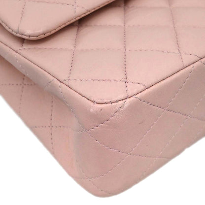 Chanel 2000-2002 Pink Lambskin Medium Classic Double Flap Shoulder Bag