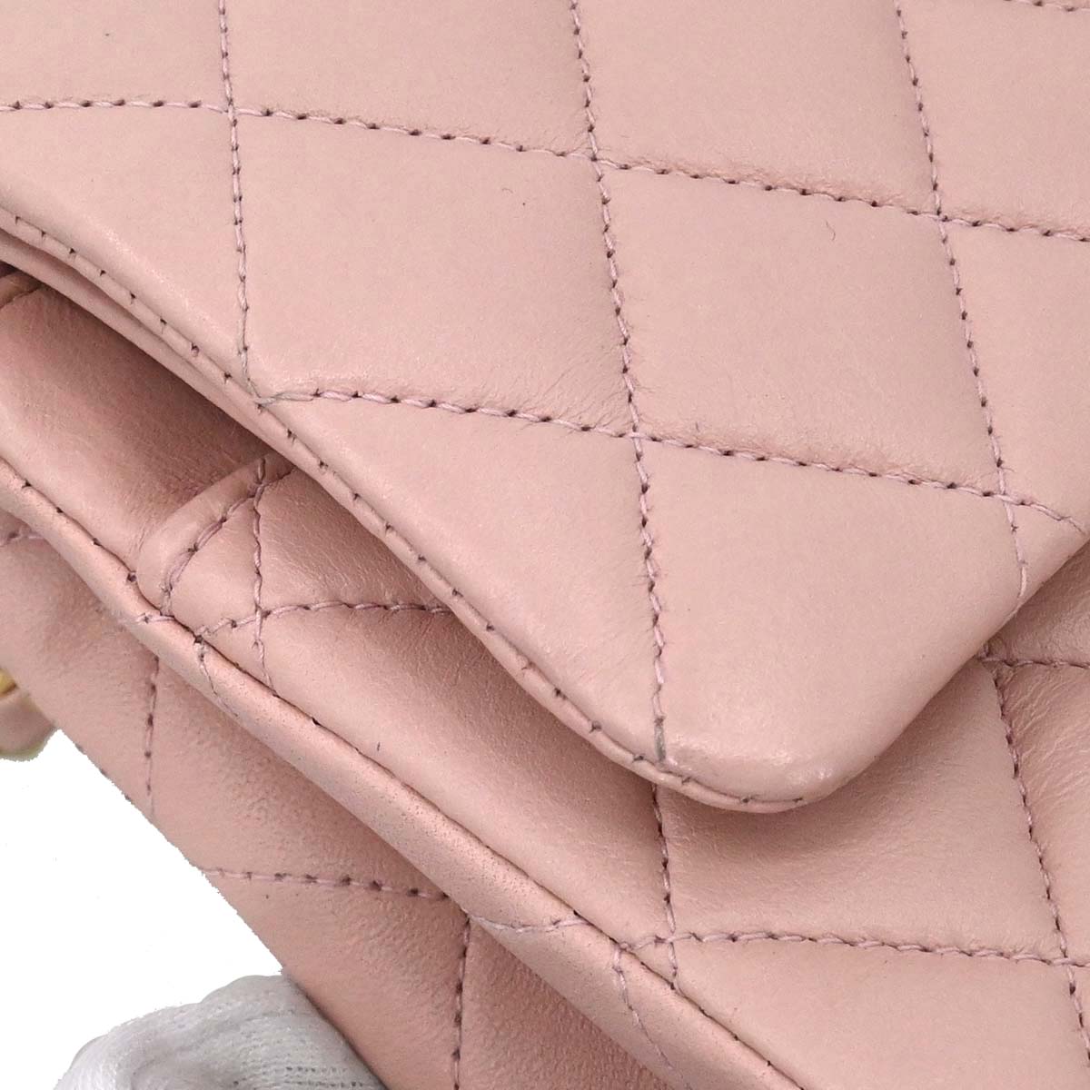 Chanel 2000-2002 Pink Lambskin Medium Classic Double Flap Shoulder Bag