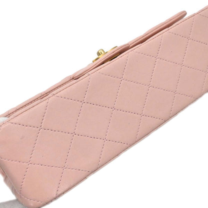 Chanel 2000-2002 Pink Lambskin Medium Classic Double Flap Shoulder Bag
