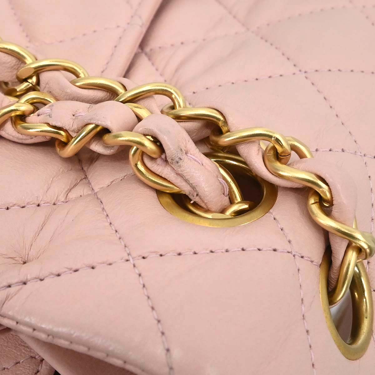 Chanel 2000-2002 Pink Lambskin Medium Classic Double Flap Shoulder Bag