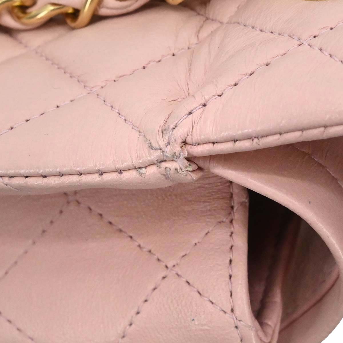 Chanel 2000-2002 Pink Lambskin Medium Classic Double Flap Shoulder Bag