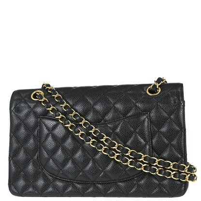 Chanel Black Caviar Skin Medium Classic Double Flap Shoulder Bag
