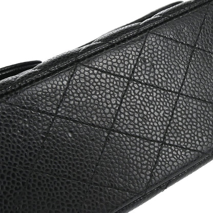 Chanel Black Caviar Skin Medium Classic Double Flap Shoulder Bag