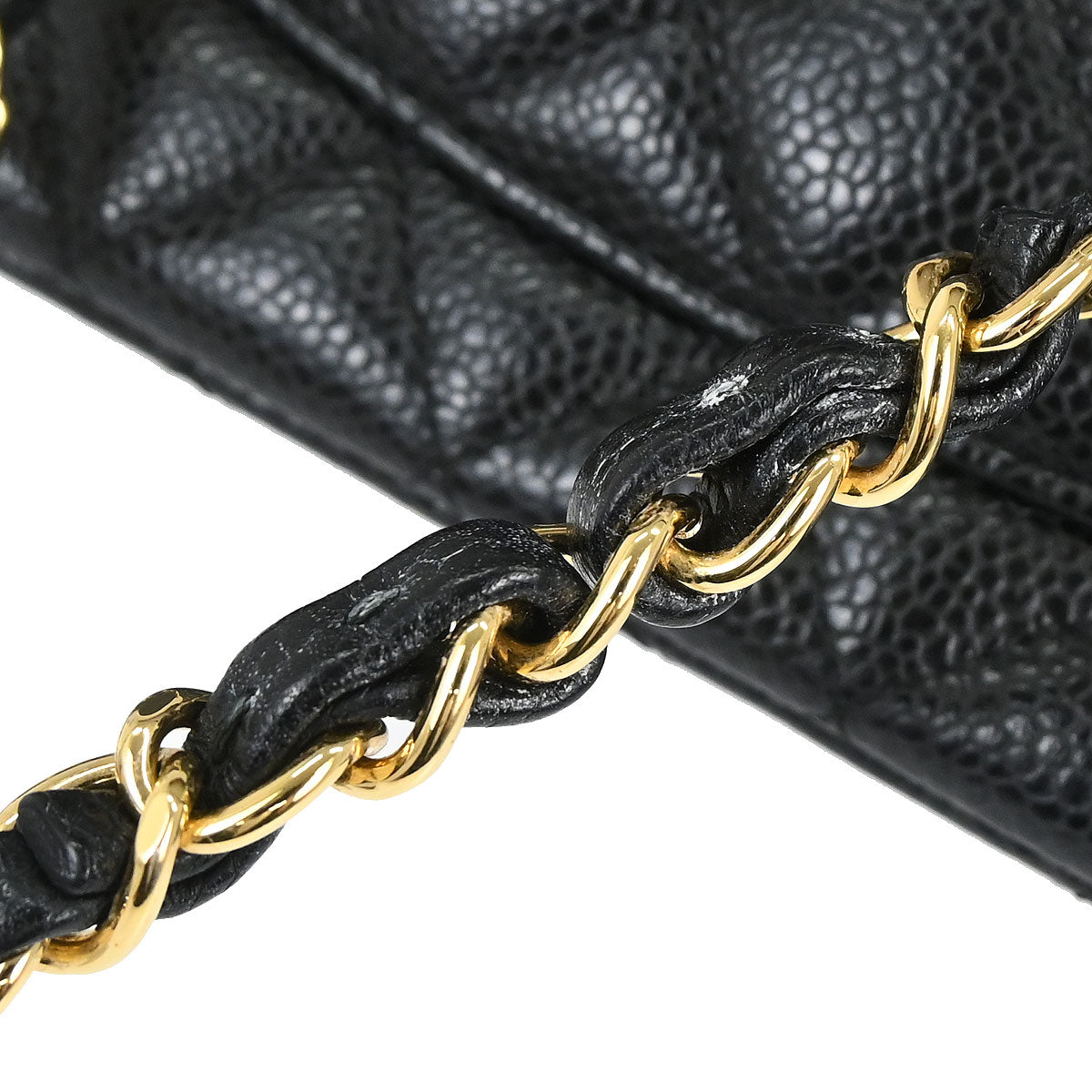 Chanel Black Caviar Skin Medium Classic Double Flap Shoulder Bag