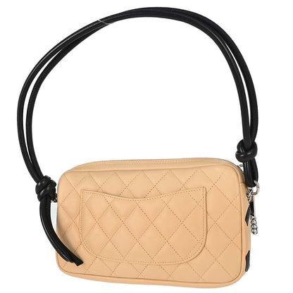 Chanel 2005-2006 Beige Black Calfskin Cambon Ligne Handbag