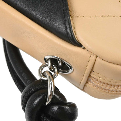 Chanel 2005-2006 Beige Black Calfskin Cambon Ligne Handbag