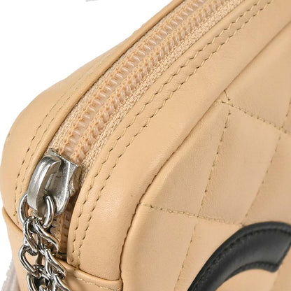 Chanel 2005-2006 Beige Black Calfskin Cambon Ligne Handbag