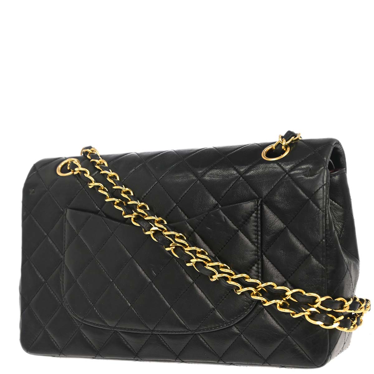 Chanel Black Lambskin Medium Classic Double Flap Shoulder Bag