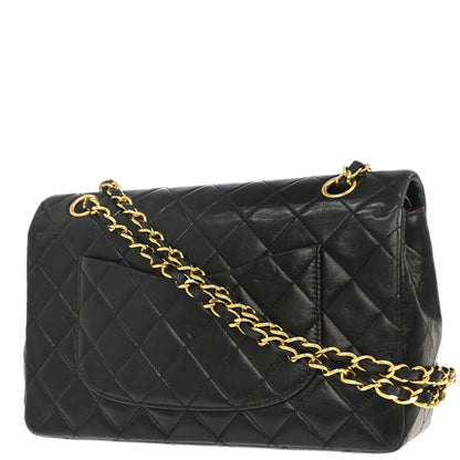 Chanel Black Lambskin Medium Classic Double Flap Shoulder Bag
