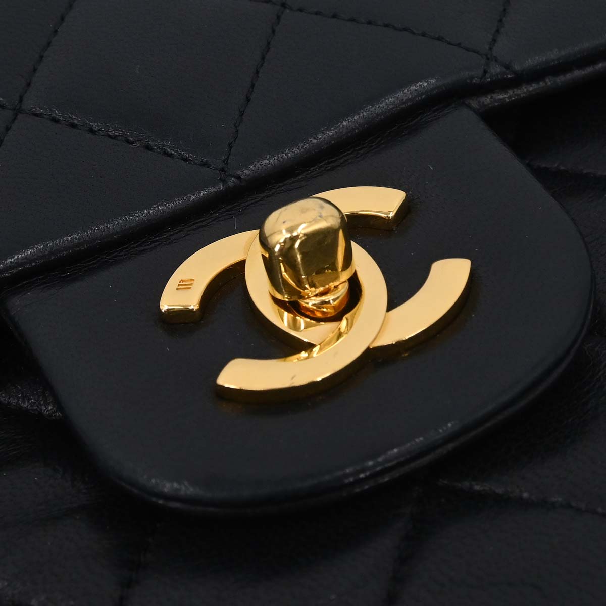 Chanel Black Lambskin Medium Classic Double Flap Shoulder Bag
