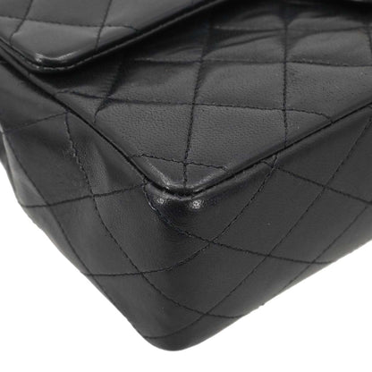 Chanel Black Lambskin Medium Classic Double Flap Shoulder Bag