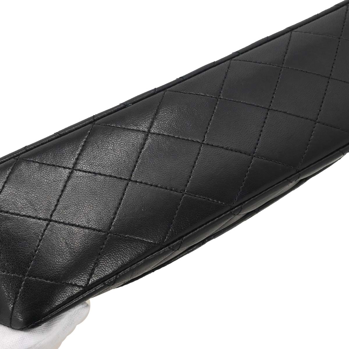 Chanel Black Lambskin Medium Classic Double Flap Shoulder Bag