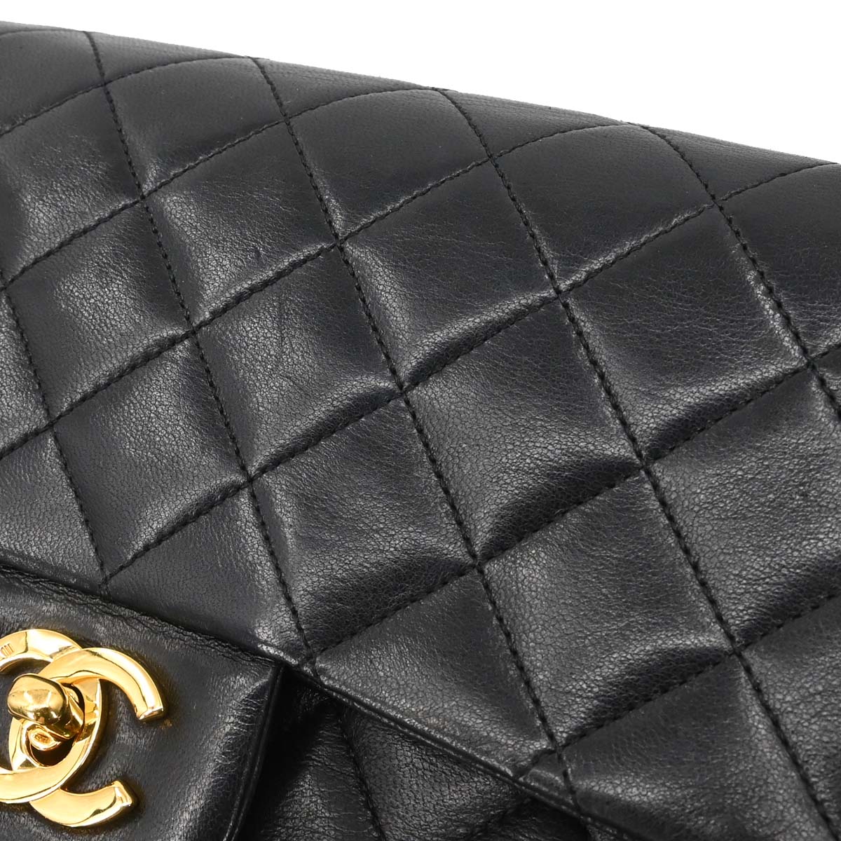 Chanel Black Lambskin Medium Classic Double Flap Shoulder Bag
