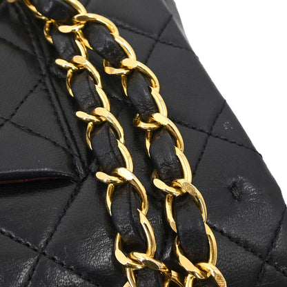 Chanel Black Lambskin Medium Classic Double Flap Shoulder Bag