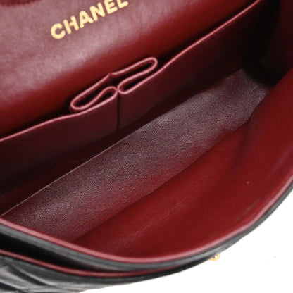 Chanel Black Lambskin Medium Classic Double Flap Shoulder Bag