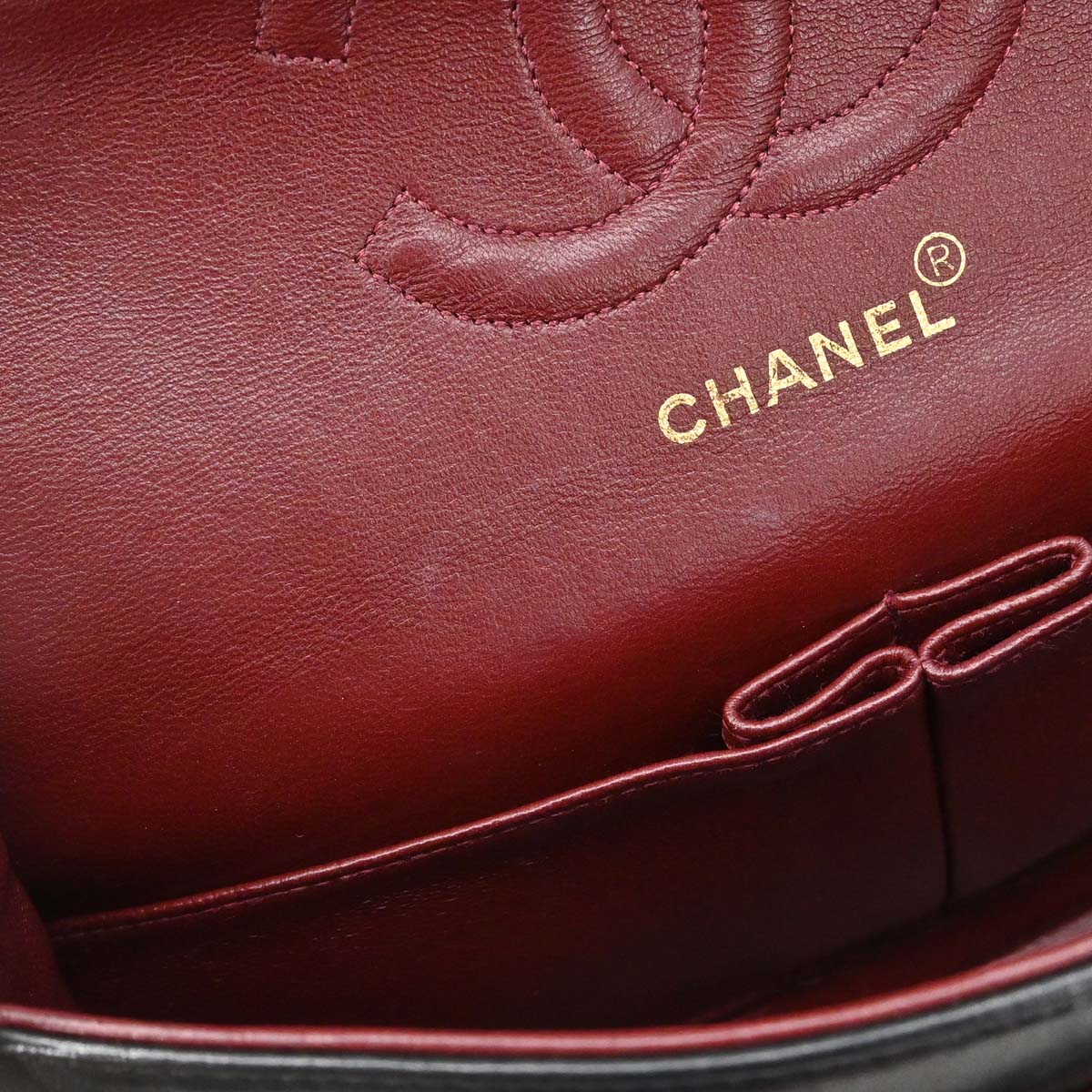 Chanel Black Lambskin Medium Classic Double Flap Shoulder Bag