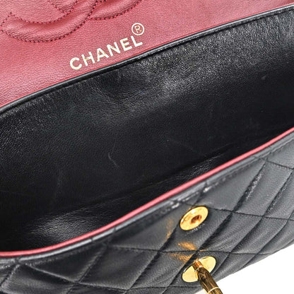 Chanel Black Lambskin Medium Classic Double Flap Shoulder Bag
