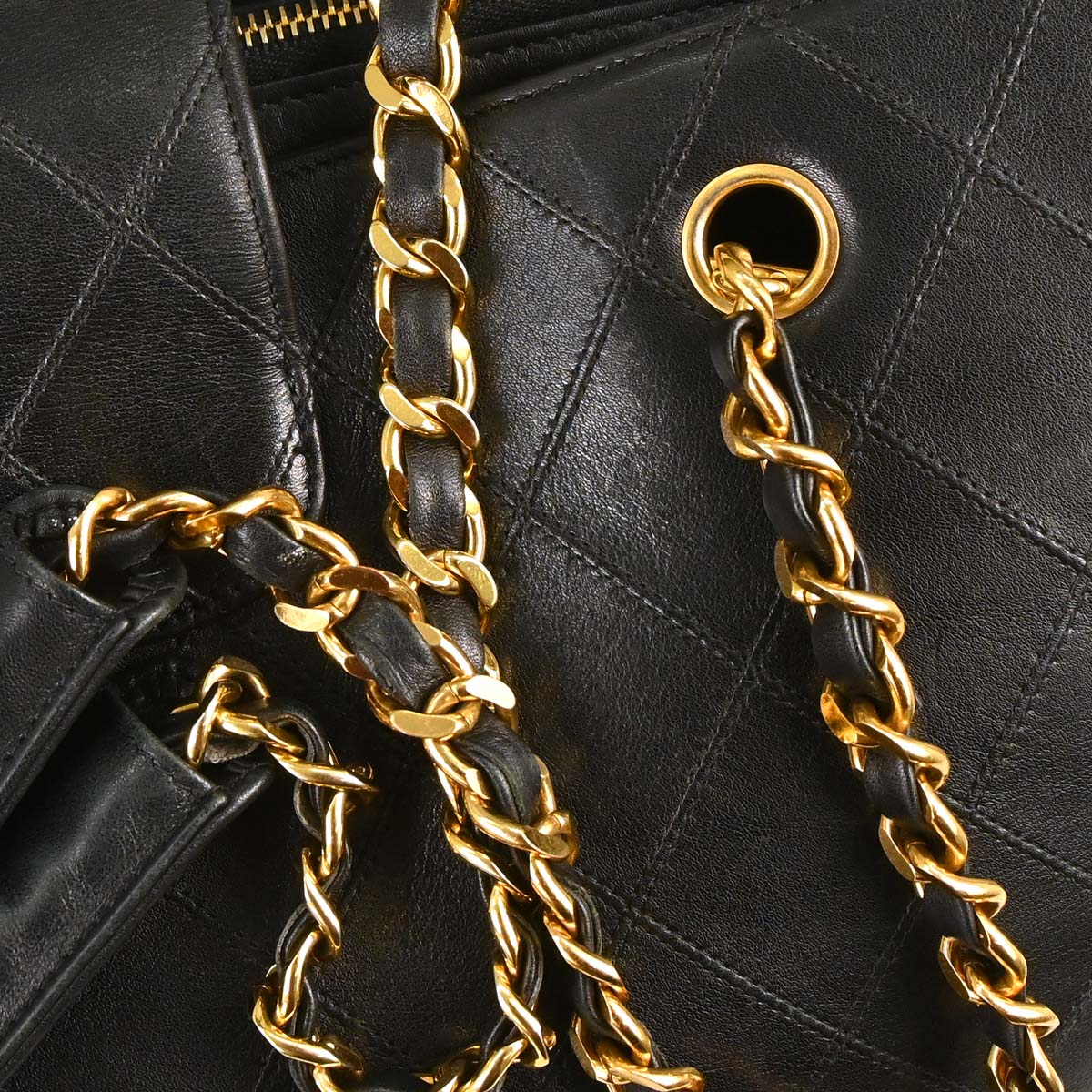 Chanel 1994-1996 Black Lambskin Bicolore Supermodel Shoulder Bag