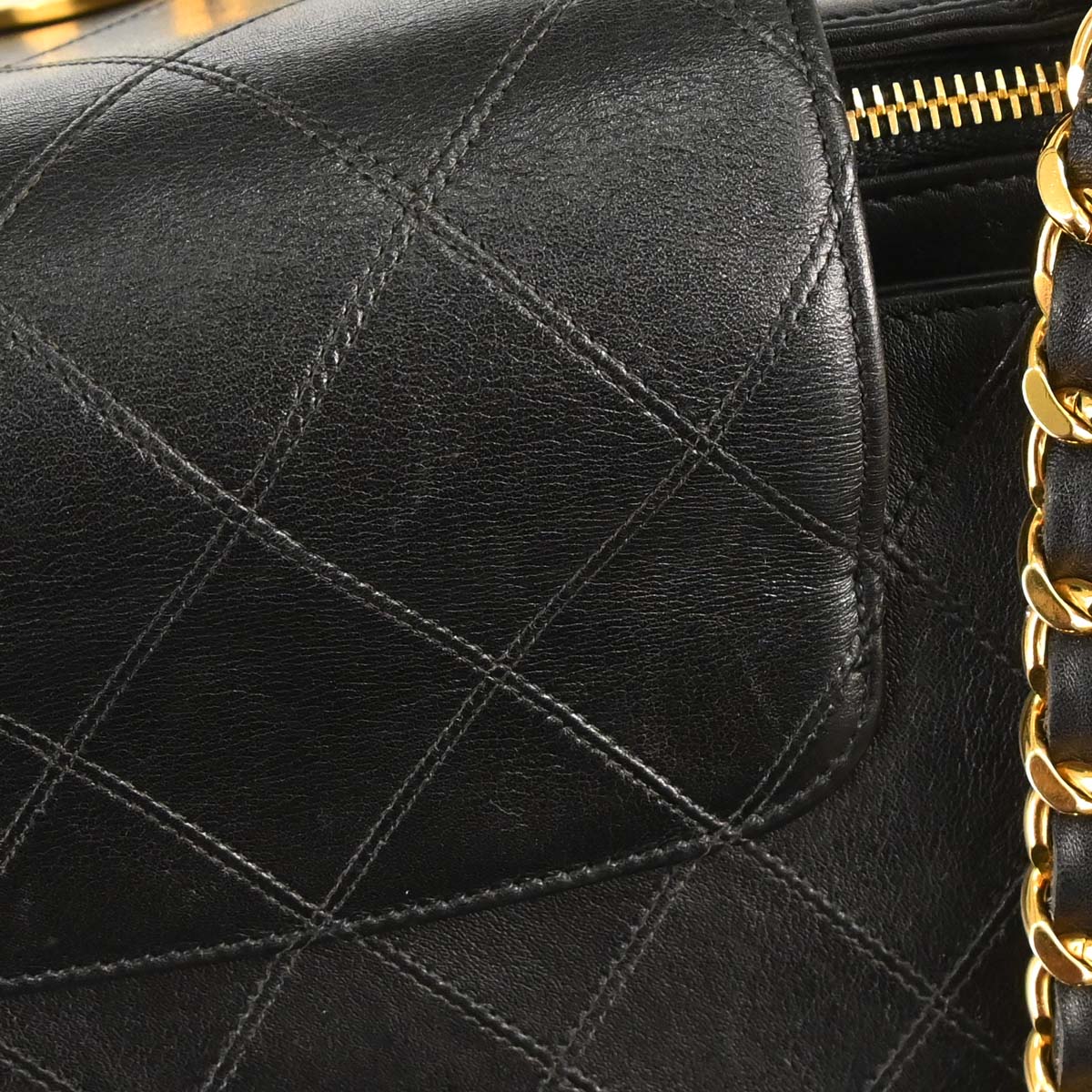 Chanel 1994-1996 Black Lambskin Bicolore Supermodel Shoulder Bag