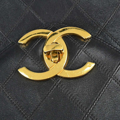 Chanel 1994-1996 Black Lambskin Bicolore Supermodel Shoulder Bag