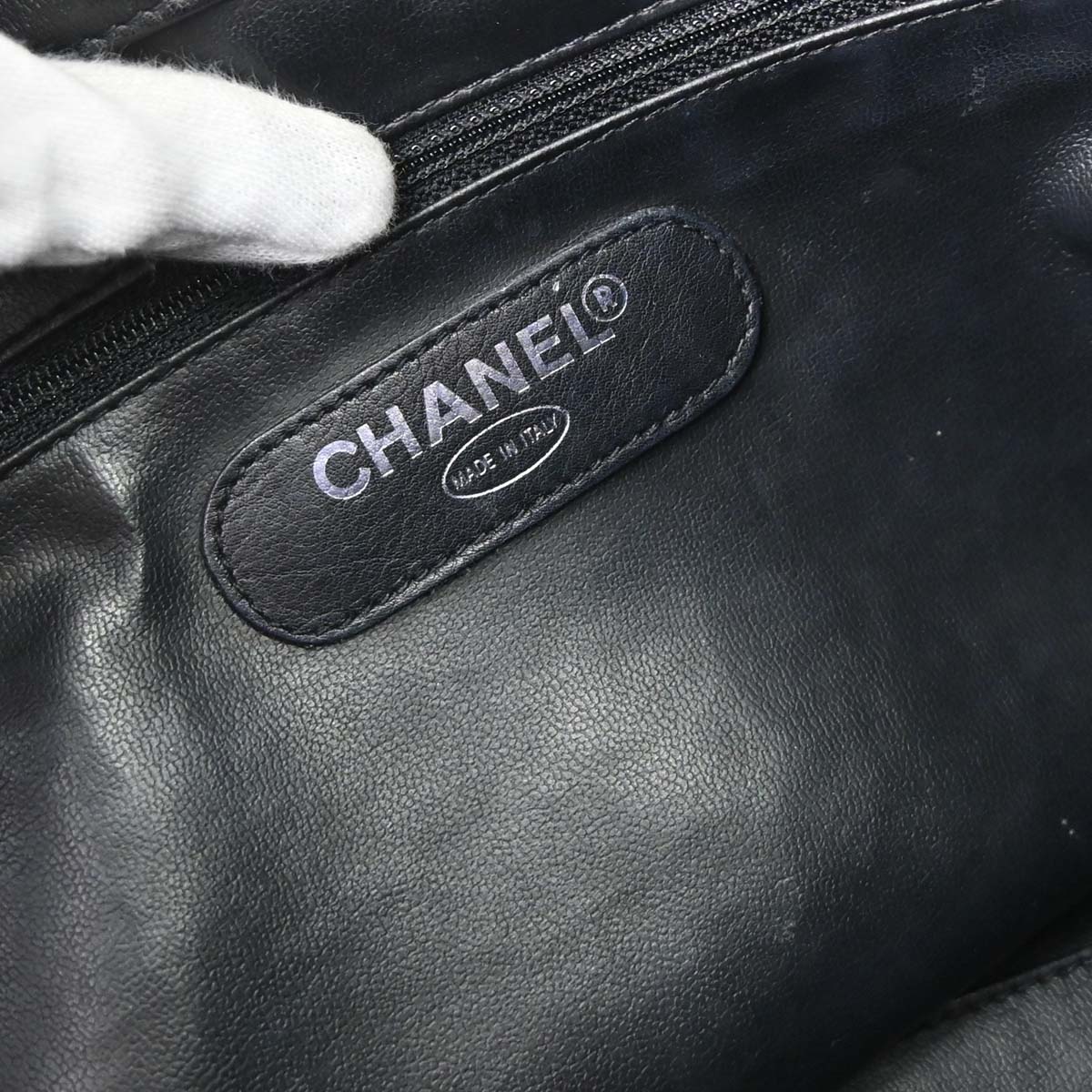 Chanel 1994-1996 Black Lambskin Bicolore Supermodel Shoulder Bag