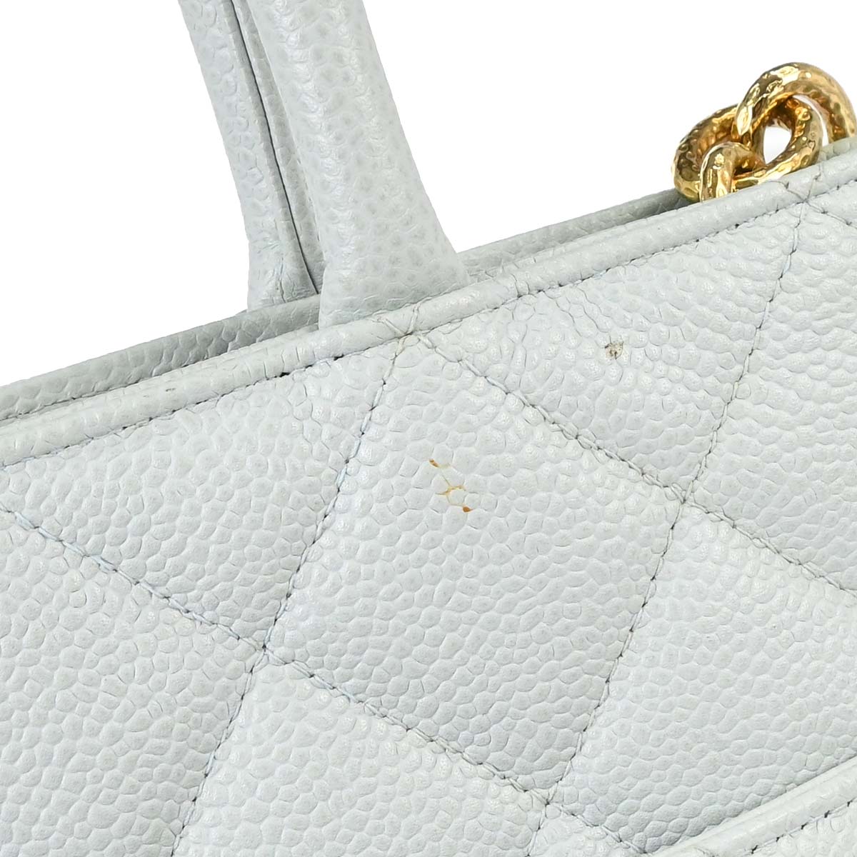 Chanel 2002-2003 Light Blue Caviar Skin Medallion Tote Handbag