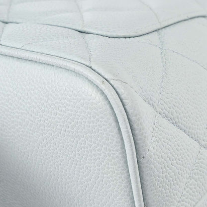 Chanel 2002-2003 Light Blue Caviar Skin Medallion Tote Handbag