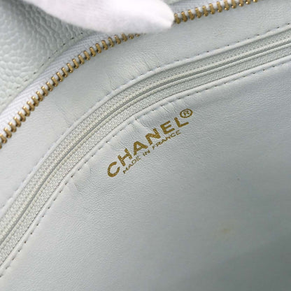 Chanel 2002-2003 Light Blue Caviar Skin Medallion Tote Handbag