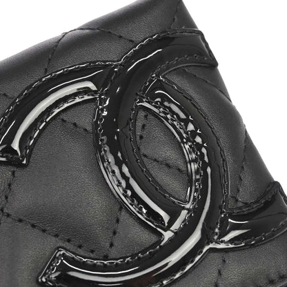 Chanel 2012 Black Calfskin Cambon Coin Purse Wallet