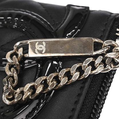Chanel 2012 Black Calfskin Cambon Coin Purse Wallet