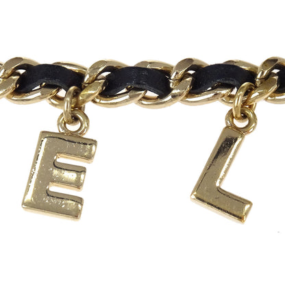 Chanel Logo Chain Belt Gold Black 05V Small Good