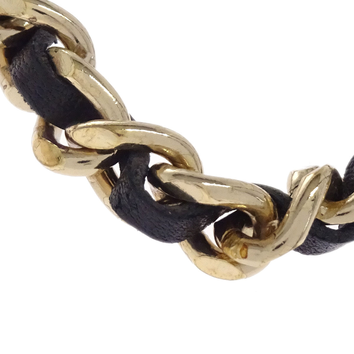Chanel Logo Chain Belt Gold Black 05V Small Good