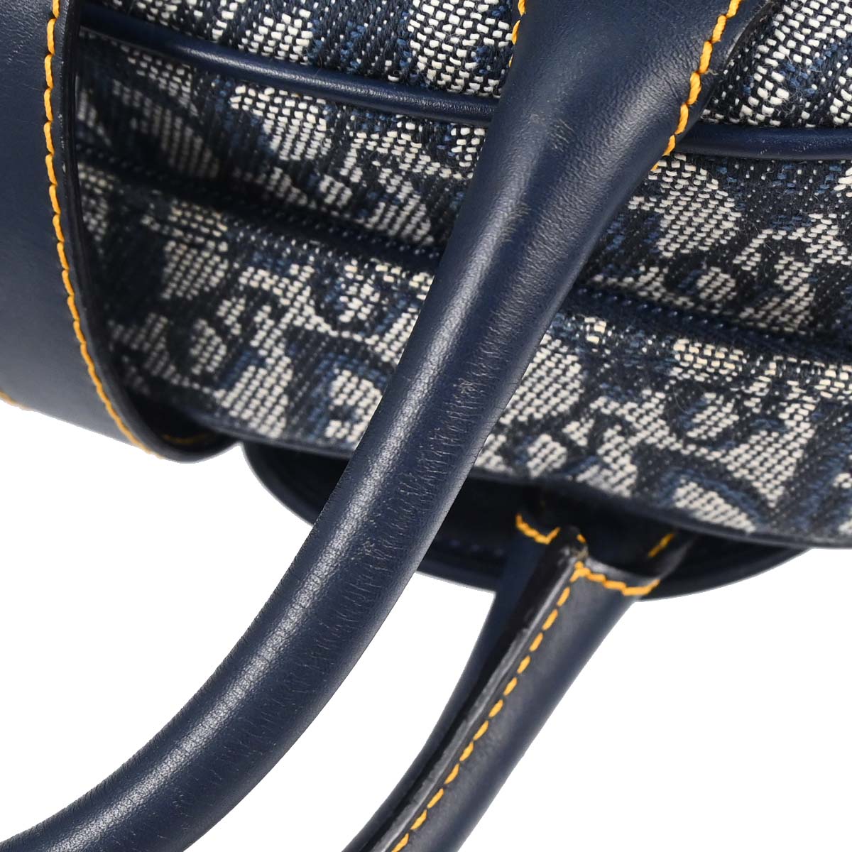 Christian Dior Navy Canvas Trotter Double Saddle Handbag