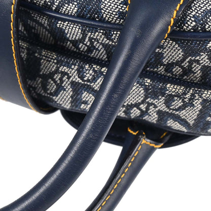 Christian Dior Navy Canvas Trotter Double Saddle Handbag