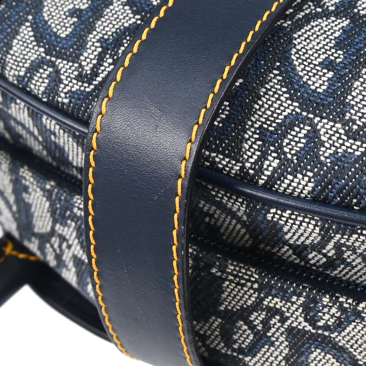 Christian Dior Navy Canvas Trotter Double Saddle Handbag