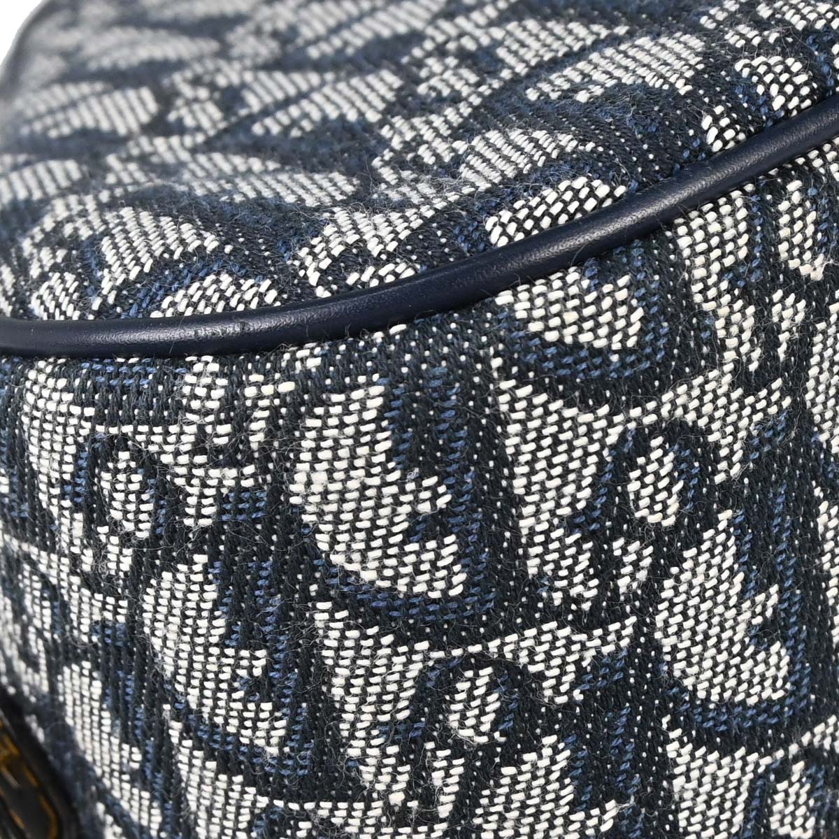 Christian Dior Navy Canvas Trotter Double Saddle Handbag