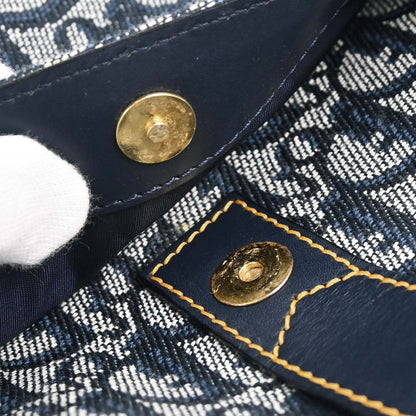 Christian Dior Navy Canvas Trotter Double Saddle Handbag