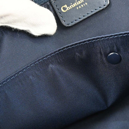 Christian Dior Navy Canvas Trotter Double Saddle Handbag