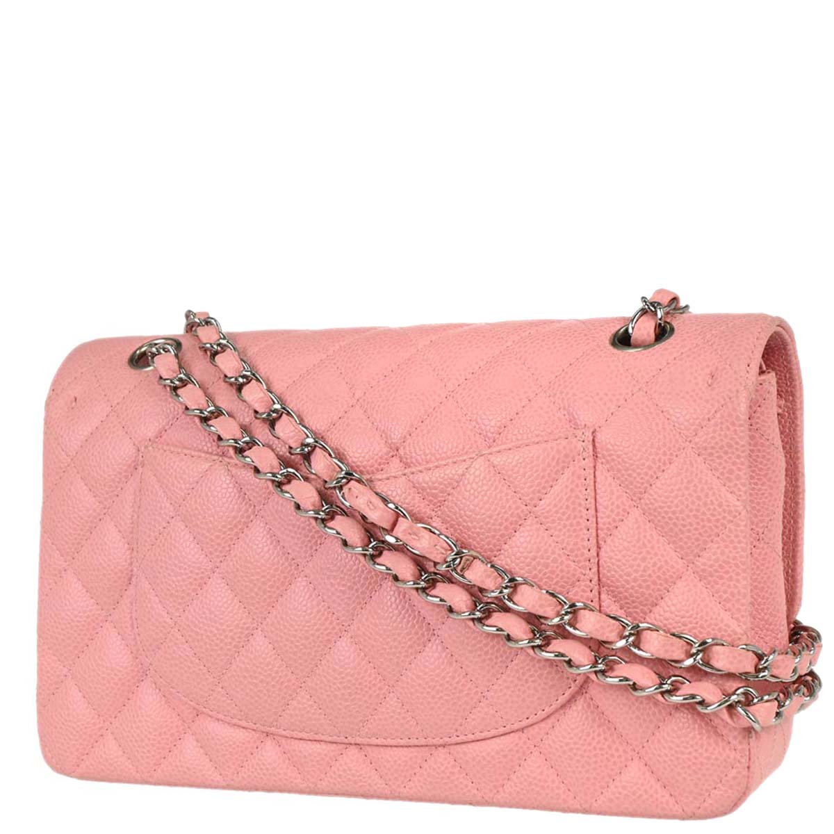 Chanel 2005-2006 Pink Caviar Skin Medium Classic Double Flap Shoulder Bag