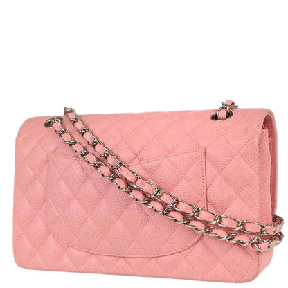 Chanel 2005-2006 Pink Caviar Skin Medium Classic Double Flap Shoulder Bag