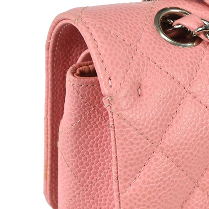Chanel 2005-2006 Pink Caviar Skin Medium Classic Double Flap Shoulder Bag