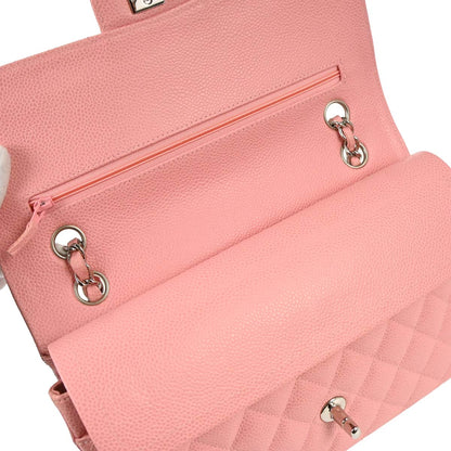 Chanel 2005-2006 Pink Caviar Skin Medium Classic Double Flap Shoulder Bag