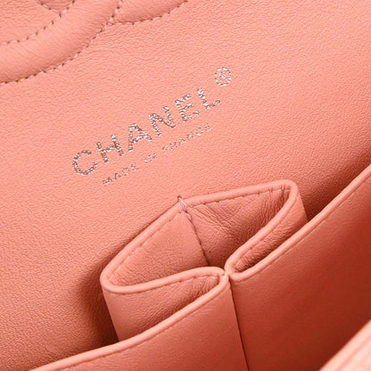 Chanel 2005-2006 Pink Caviar Skin Medium Classic Double Flap Shoulder Bag