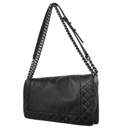 Boy Chanel 2013-2014 Black Lambskin Medium Shoulder Bag