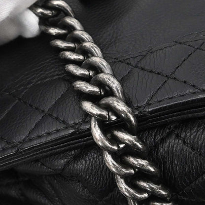 Boy Chanel 2013-2014 Black Lambskin Medium Shoulder Bag