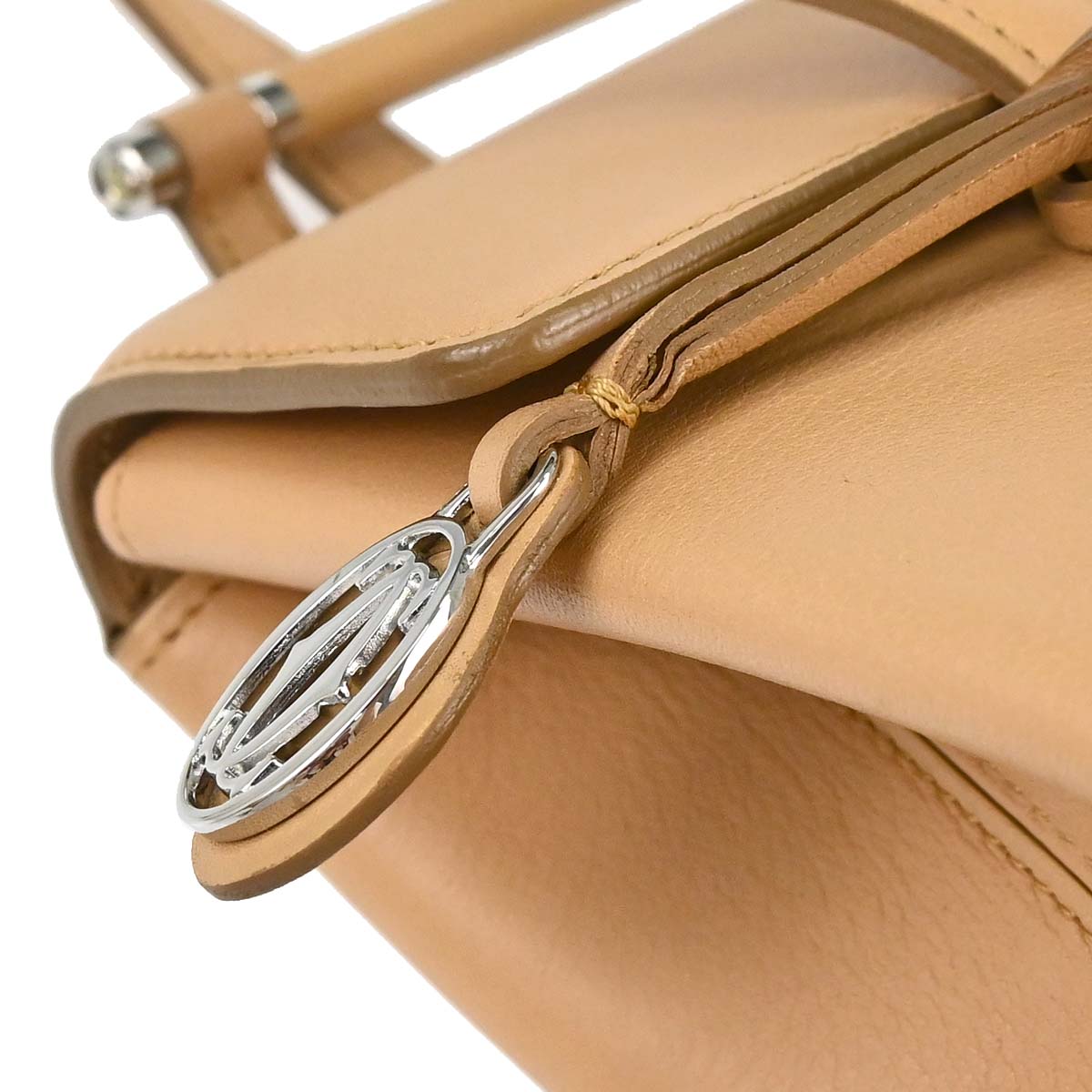 Cartier Beige Leather Cabochon Handbag
