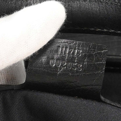 Gucci Black GG Canvas Bamboo Handbag