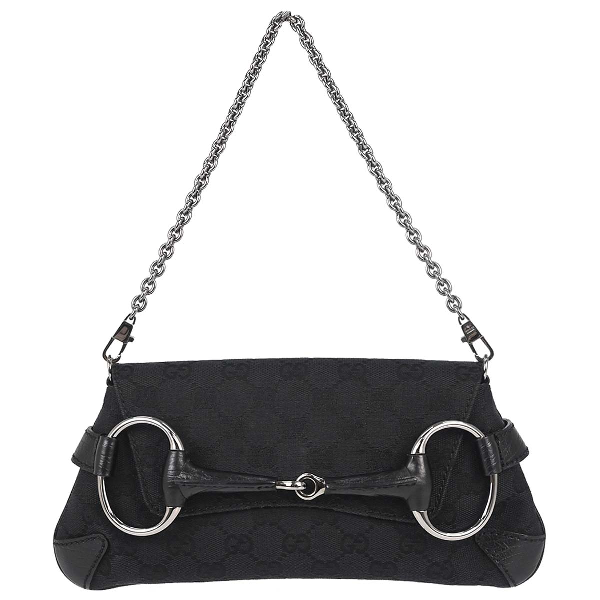 Gucci Black GG Canvas Horsebit Handbag