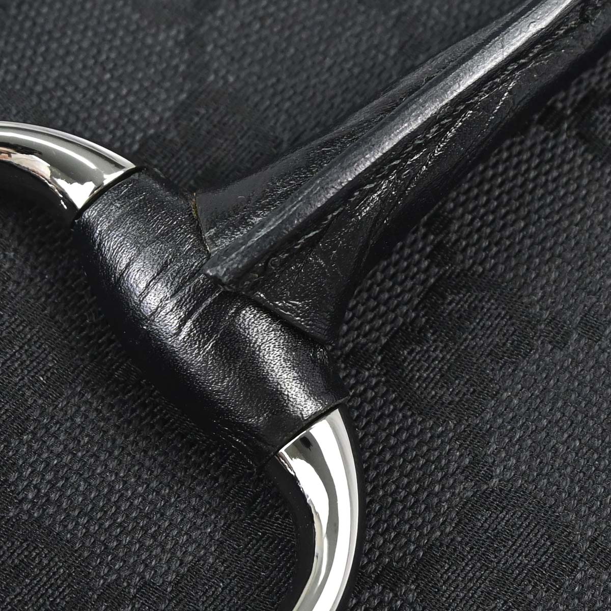 Gucci Black GG Canvas Horsebit Handbag