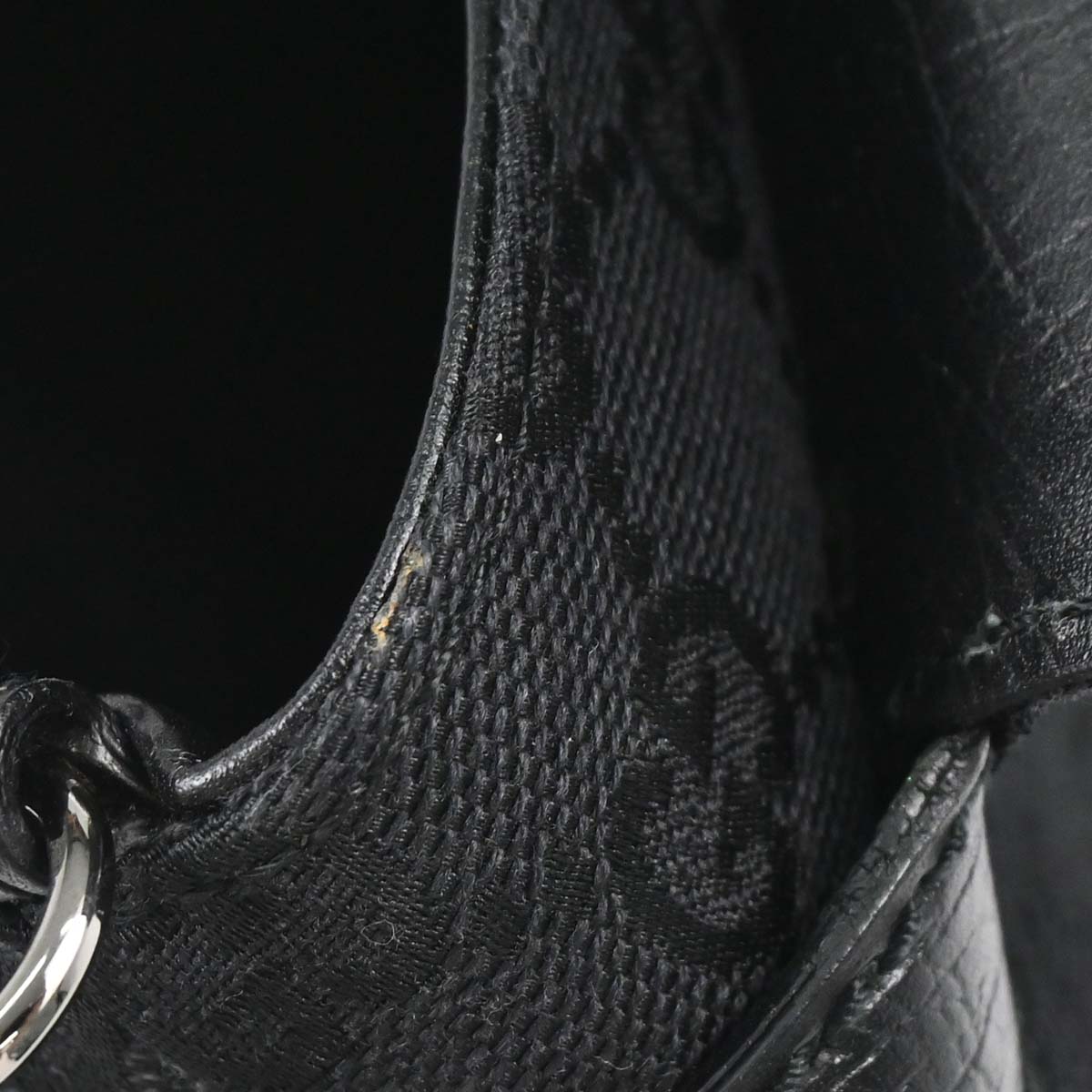 Gucci Black GG Canvas Horsebit Handbag
